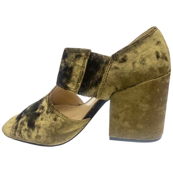 Cabi 6016 Velvet Moss Green Interlock Block Heels Women's Size 9 - Picture 4 of 9